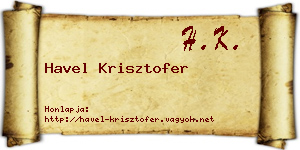 Havel Krisztofer névjegykártya